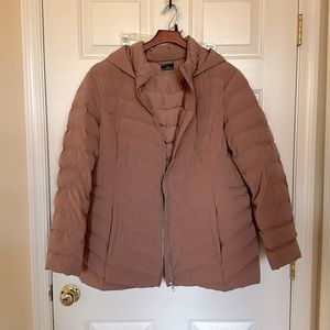 32 degrees womens XL dusky rose mauve pink zip hooded coat